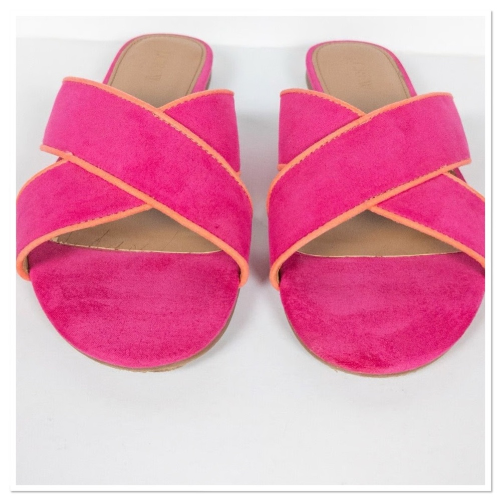 J.Crew Size 6 1/2 Women's Pink Slide Sandals - Picture 4 of 4